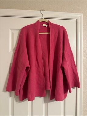 Lapointe Women's Open-Front Pink cashmere Cardigan Sweater